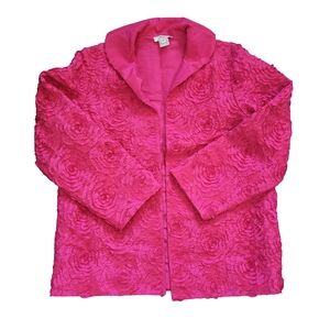 Vibrant Pink Textured Jacket By Grace Chuang Ny Size Small